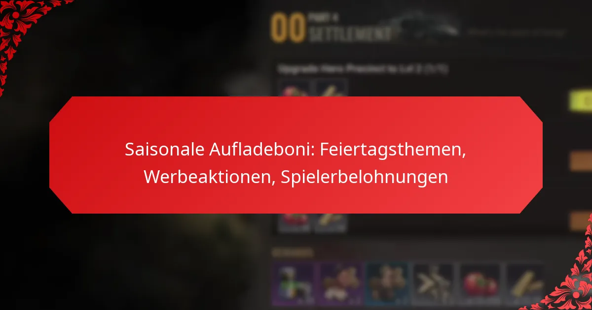 Saisonale Aufladeboni: Feiertagsthemen, Werbeaktionen, Spielerbelohnungen